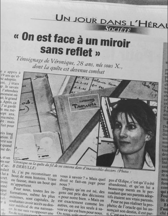 Article de journal où Véronique Papay lance un avis de recherche