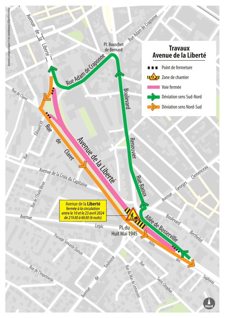 Carte des travaux