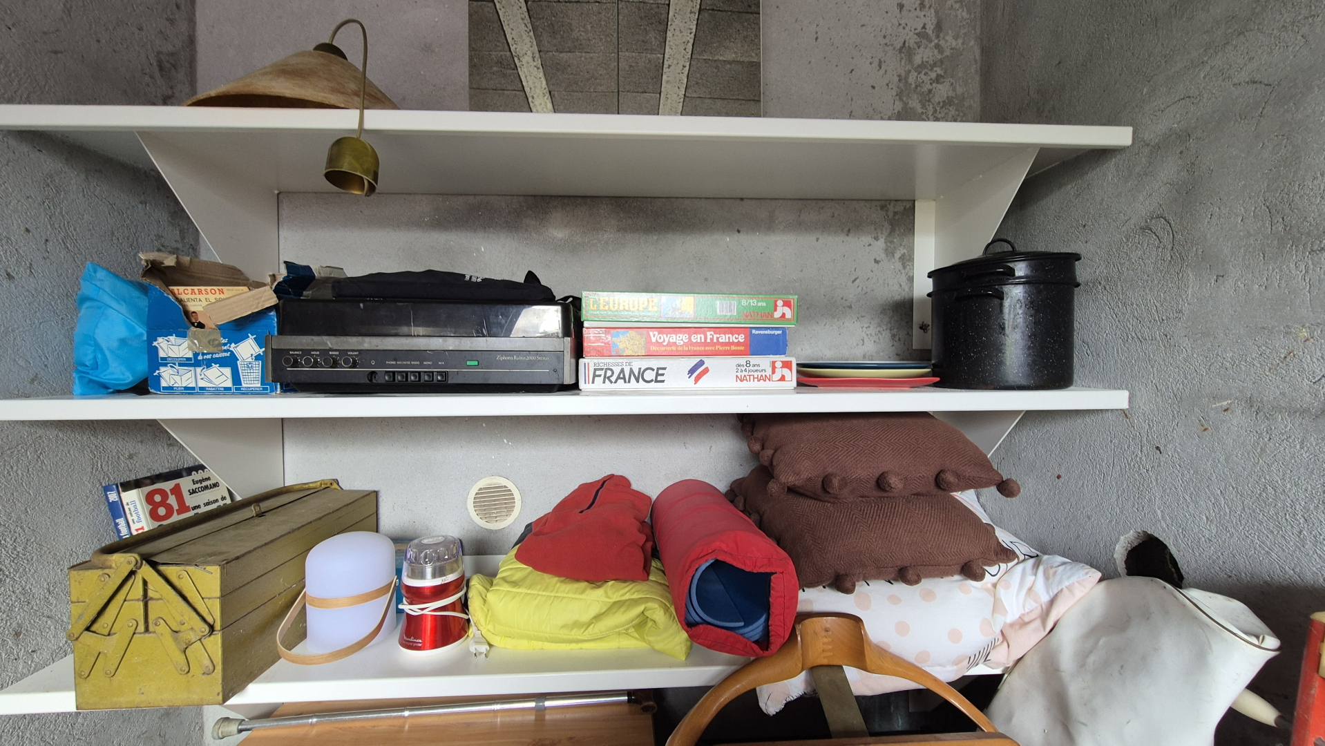 le stock d'objets récoltés