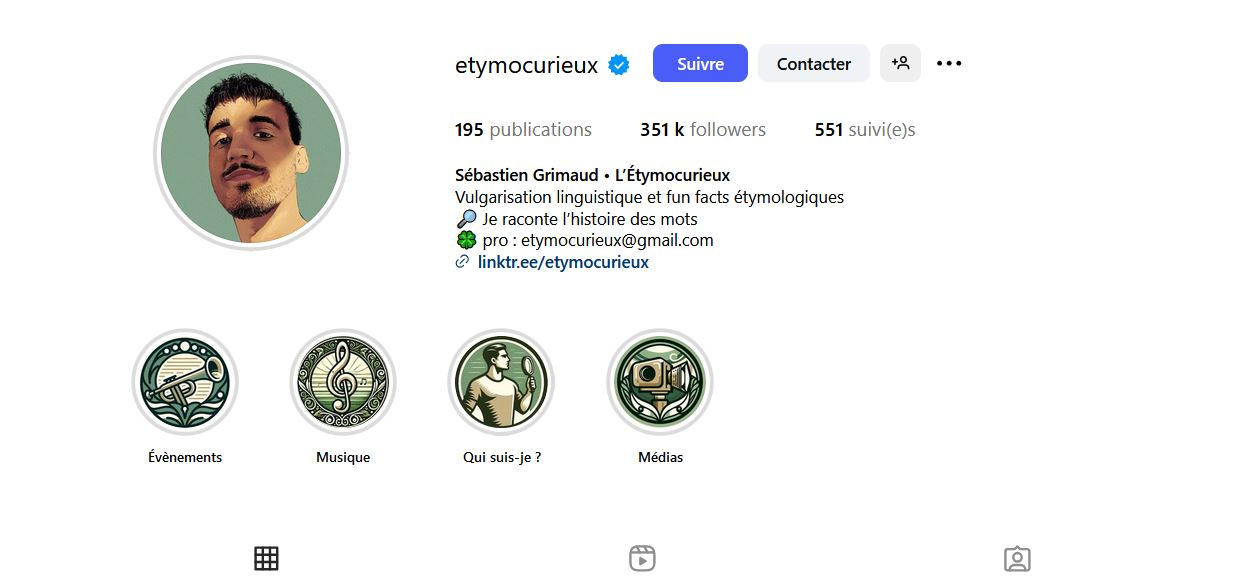 page accueil instagram