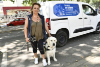 Vasco et Marie Fos, directrice de l'école de chien guide