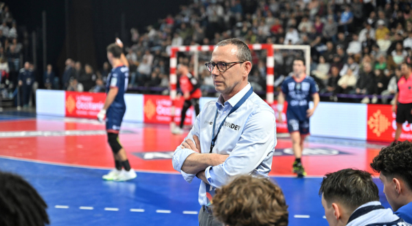 Patrice Canayer lors de son dernier match avec Montpellier à la Sud de France Arena